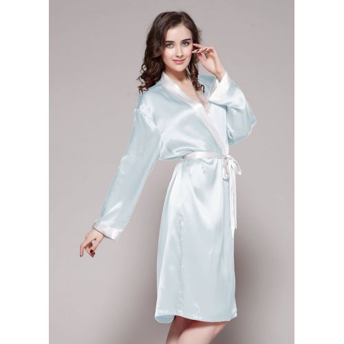 Other Robe En Soie Mi longue En Soie Bordure Creme Peignoir Satin a prix pas cher Jumia Maroc