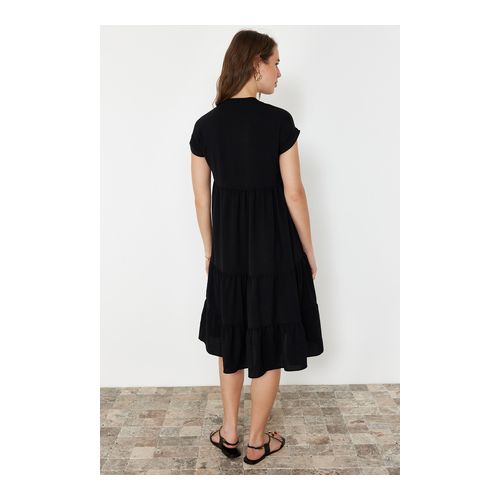 product_image_name-Trendyol-Robe midi pierre coupe large col V jupe volantée Noir TWOSS24EL01031-5