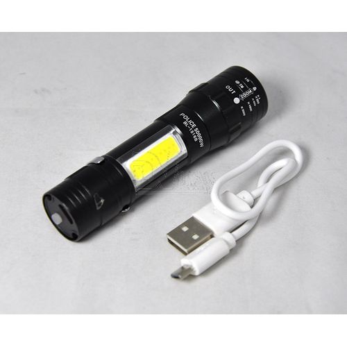 Generic lampe de poche rechargeable 3 Modes d'éclairage LED principale  XPE/LED latérale/COB stroboscope à prix pas cher