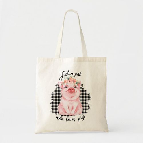 product_image_name-Generic-Tote Bag Just a Girl who loves pigs Unique, haute qualité-2