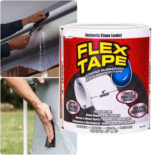 Flex Tape Scotch de réparation blanc Bande autocollante étanche