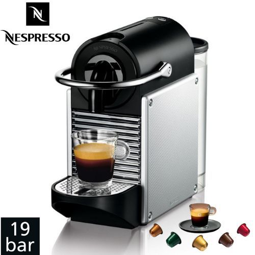 Nespresso Pixie cafetière automatique en Titanium a capsule avec crème onctueuse - 19bar