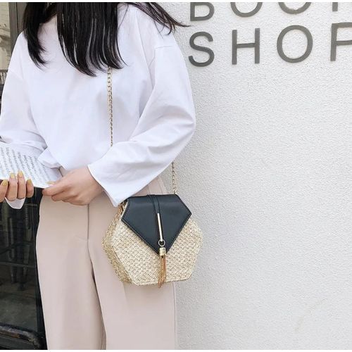 Generic Sac a Main en Rotin pour Femmes Sacoche en Paille et Cuir Fait Main a prix pas cher Jumia Maroc