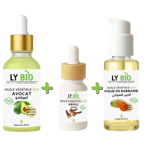 product_image_name-LY BIO-PACK HUILE AVOCAT 50ml - PIPETTE + HUILE ESSENTIEL GIROFLE 10ML + HUILE FIGUE DE BARBARIE 50ML - POMPE-1