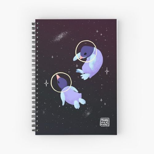 Generic Space Penguins Spiral Notebook Bloc note
