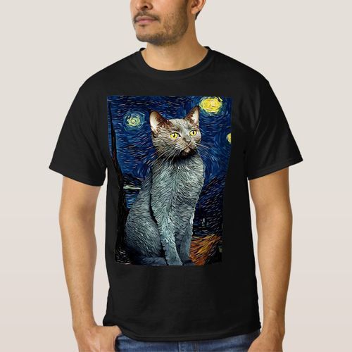product_image_name-Generic-T-shirt Woman Chartreux Chat Starry Night Paint Man-1
