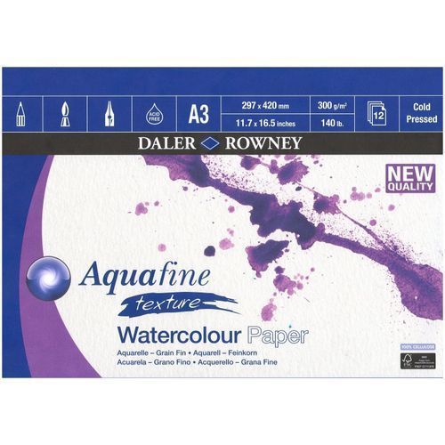 Daler Rowney Papier Dessin Aquarelle Aquafina 12f. 300g - A3 .297