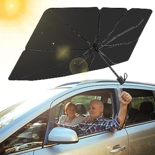 Pare Soleil de Voiture, Pare Brise Avant Couverture, Bloque Les Rayons UV  et la Chaleur, Parapluie Pare Soleil pour Voiture, Pare Soleil Pliable,  Pare