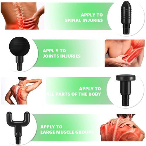 product_image_name-Generic-Pistolet de Massage Musculaire - Masseur de Muscle 4 Têtes de Massage pour Récupération de Fatigue et de Détente Cou et épaule-2