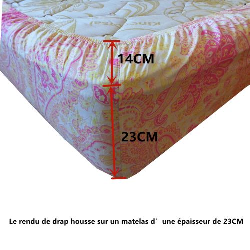 product_image_name-Generic-Drap-housse 180x200X37cm Coton100%+2Taies d'Oreiller pour matelas de 30cm d'épaisseur Jardin Rose-3