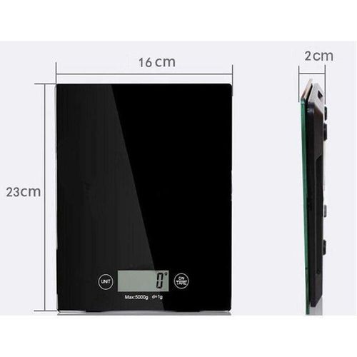 product_image_name-Generic-Lamacom Balance de cuisine numérique en verre Max 5Kg, noir-4