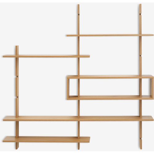 product_image_name-Generic-Étagère Murale 6 Tablettes Ajustables Chêne Clair 139x137x20cm Design Moderne Rangement Salon Bureau Chambre-3