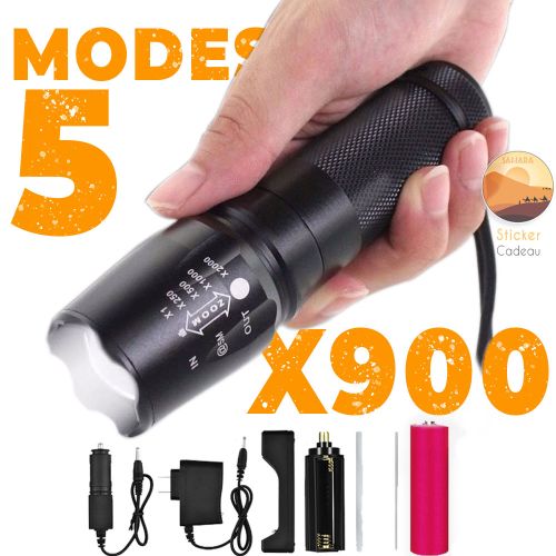 Generic Lampe torch de poche tactique LED 5 modes, lumens élevés