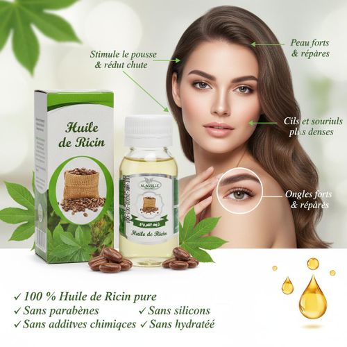 product_image_name-AL ASSILE-Huile de Ricin Naturelle Soin Fortifiant pour Cheveux Cils Sourcils ET Peau-1