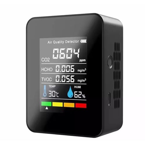 product_image_name-Generic-Compteur de CO2 multifonctionnel 5 en 1, testeur numérique de température et d'humidité, détecteur de dioxyde de carbone TVOC HCHO, moniteur de qualité de l'air-4