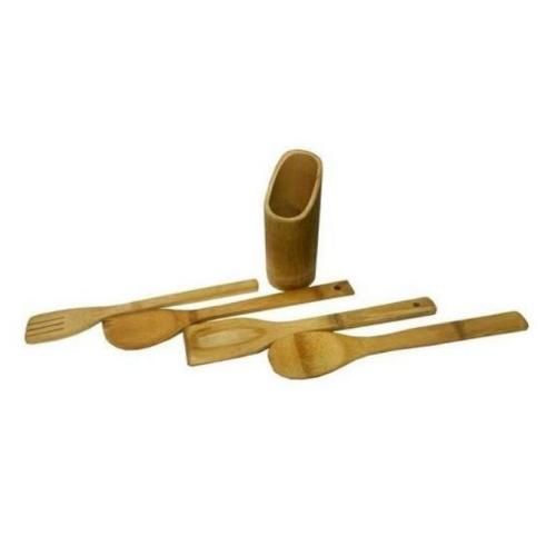 4 spatule en bambou bois cuillere ustensile cuisine pas cher 