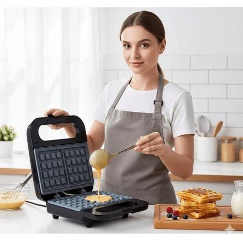 product_image_name-Generic-Gaufrier compact avec plaques antiadhésives pour 2 gaufres -2