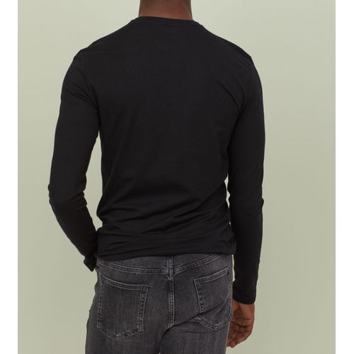 product_image_name-Generic-T-shirts  manches longues homme Col Rond Noir-3