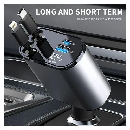 product_image_name-Generic-SUPER FAST Chargeur de voiture Avec Cable Intégré rétractable Lightning Pour IOS IPHONE + Type-C ANDROID-1