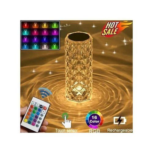 product_image_name-Generic-Lampe de table, forme cristal, romantique avec télécommande et changement de couleur à LED-1