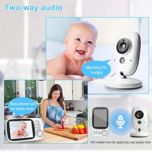 Babyphone vidéo sans fil, écran LCD de 3.2 pouces, Audio