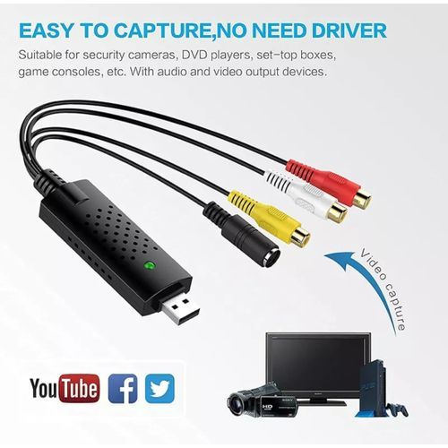 4 Channel USB 2.0 Audio Capture Adapter For TV, DVD, VHS, And