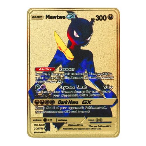 Carte Pokémon Gold Métal - Mewtwo