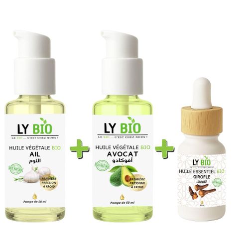product_image_name-LY BIO-PACK HUILE AIL 50ML - POMPE + HUILE AVOCAT 50ml - POMPE + HUILE ESSENTIEL GIROFLE 10ML-1