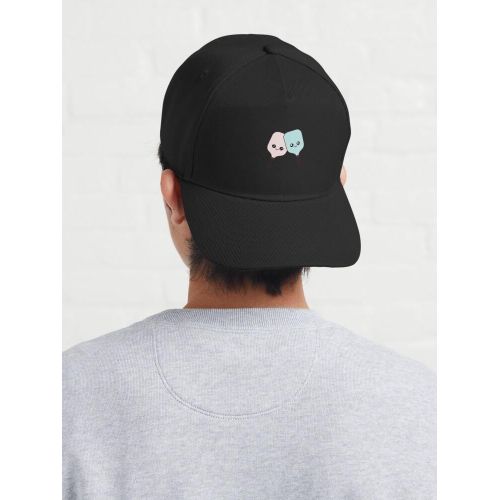 product_image_name-Generic-casquette personnalisée Pagaie de Pickleball Kawaii rose et bleue romantique  casquette noire unique-2