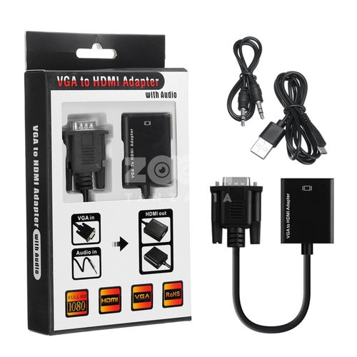 Generic Adaptateur HDMI vers VGA 1080P, Convertisseur avec cable