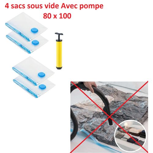 5x Sac de rangement sous vide Housse Aspiration Compression Vêtements  80x100 cm