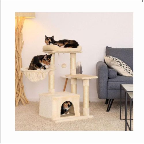 product_image_name-Generic- Arbre à Chat Arbre à Grimper griffoir pour Chat Hauteur 85 cm, Beige-1