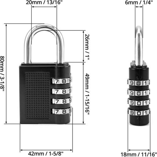 product_image_name-Generic- 2 Cadenas code, Serrure à combinaison à 4 chiffres, Cadenas à combinaison-5
