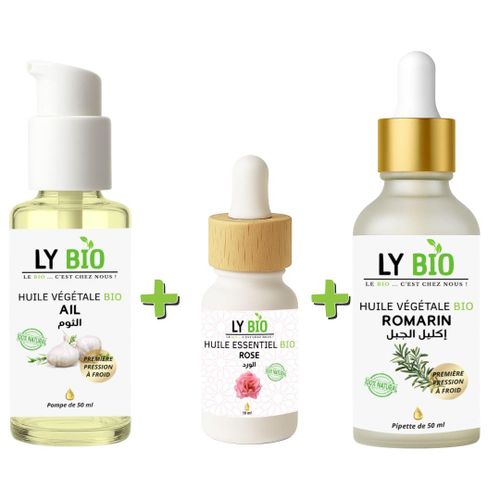 product_image_name-LY BIO-PACK HUILE AIL 50ML - POMPE + HUILE ESSENTIEL ROSE 10ML + HUILE ROMARIN 50ml - PIPETTE-1