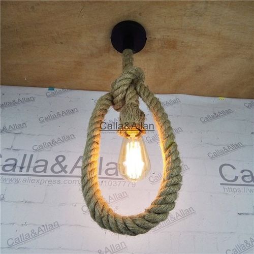 product_image_name-Vintage-Vintage Suspension Vintage Corde Edison + Lampe à Filaments ST64 LED offerte-6