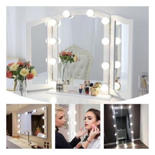 Lumière de Miroir, Hollywood Kit de Lumière LED, 10 Ampoules Lampes de  Maquillag