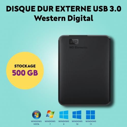 WD Western Digital Eléments Disque Dur Externe Portable 500 GB USB 3.0 à  prix pas cher