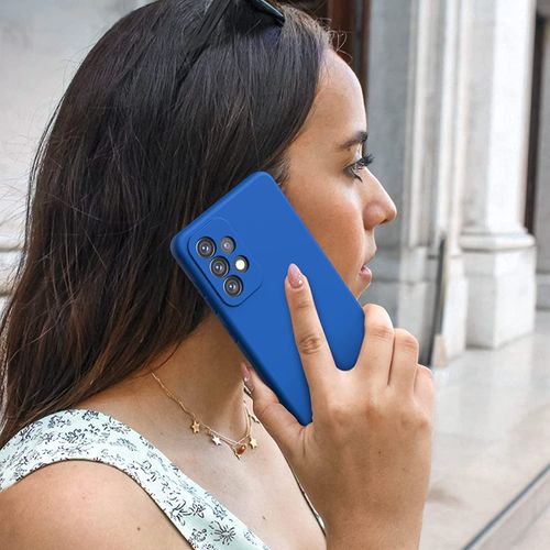 Generic Samsung A33 5G Coque Silicone Bleu + 1 Verres Trempes Noir à prix  pas cher