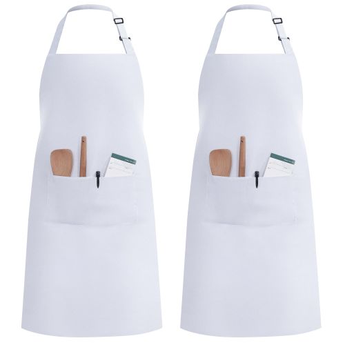 2 Pièces Tablier Cuisine Femme Tablier Réglable avec Poches