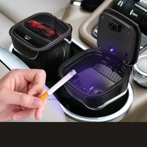 Generic Voiture avec indicateur de lumière LED coloré Porte-gobelet de voiture  universel Cendrier de cylindre de support portable à prix pas cher