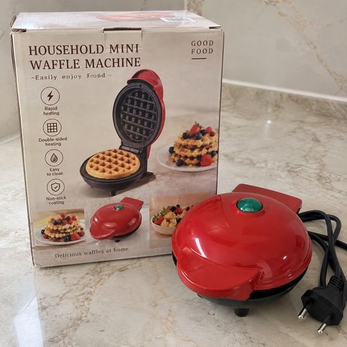 Generic Mini Gaufrier èlectrique Rouge- Machine à Gaufres - image 2