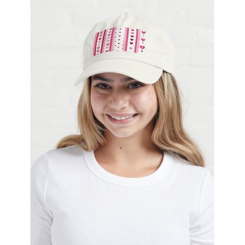 product_image_name-Generic-casquette personnalisée Charmant motif de cœur rose vertical pour une touche ludique casquette blanc unique-2