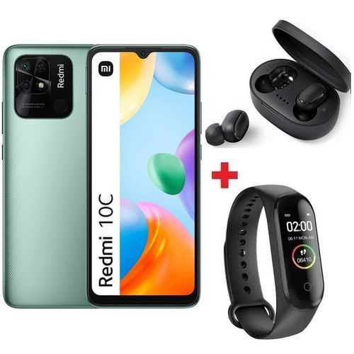 Redmi 10C (4GB -128GB) Snapdragon 680 - 5000 mAh-50 MP - Vert - Band + Écouteur