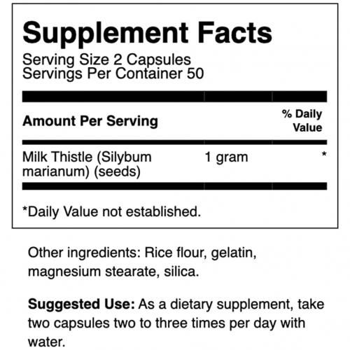 product_image_name-Swanson-Milk Thistle, Silymarine, 500 mg,مستخلص نبات الشوك الحليب 500 مجم، سيليمارين، [يدعم وظائف الكبد] 100 كبسولة-2