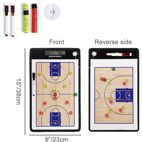 product_image_name-topgym-Tableau d'entraîneur de basket-ball effaçable à sec portable double face pour coaching de basket-ball - Tableau de marqueurs tactiques Plan Stratégie -3