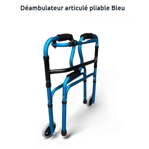 product_image_name-Locamed-Déambulateur aluminium Cadre aide à la marche articulé pliable Bleu avec roues-4