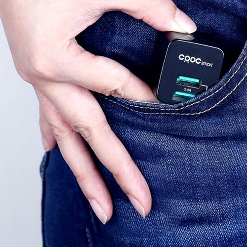 Crdc Chargeur + Adaptateur Secteur USB ULTRA COMPACT 2 Ports USB Universel pour iPhone ,Samsung...