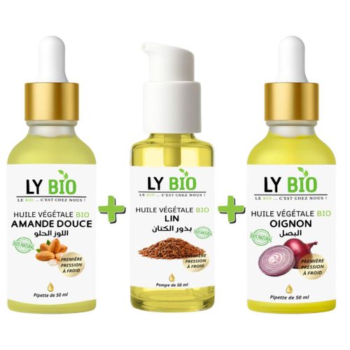 product_image_name-LY BIO-PACK HUILE AMANDE DOUCE 50ML - PIPETTE + HUILE LIN 50ML - POMPE + HUILE OIGNON 50ML - PIPETTE-1