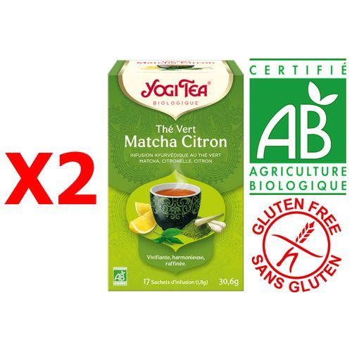 Yogi tea Thé Vert Matcha Citron 100% bio sans gluten 34sc à prix