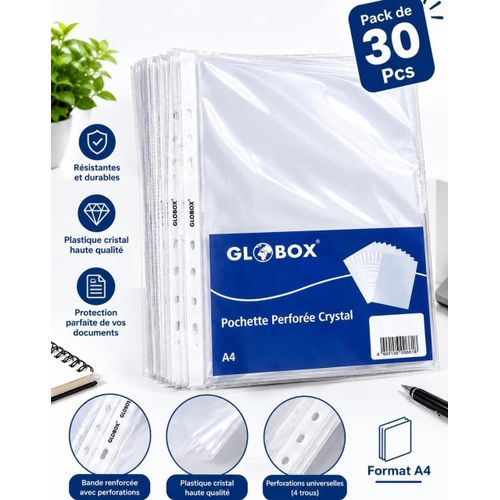 Generic 30 Pochettes perforées A4 transparentes